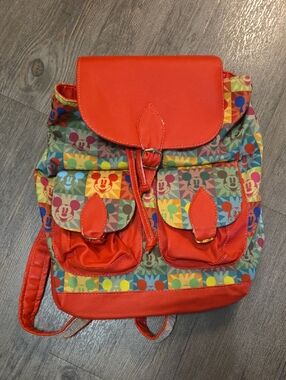 Red Mickey Mouse Women's Drawstring Backpack - Unbranded